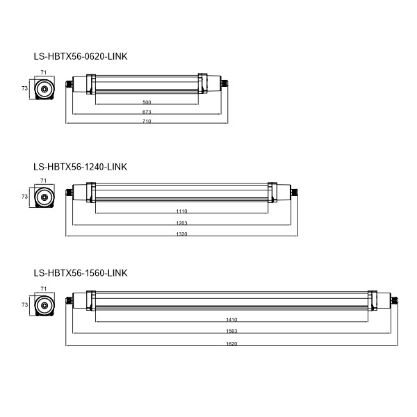 Led Tri Proof Ls Hbtx56 Afmetingen
